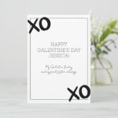 Zwart-wit XOXO Beste Vriend Galentine's Dag Feestdagenkaart (Staand voorkant)