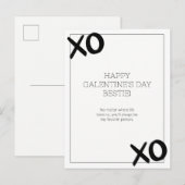 Zwart-wit XOXO Bestie Galentine's Day Feestdagenkaart (Voorkant / Achterkant)