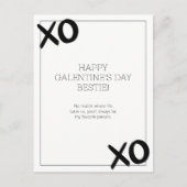 Zwart-wit XOXO Bestie Galentine's Day Feestdagenkaart (Voorkant)