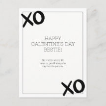 Zwart-wit XOXO Bestie Galentine's Day