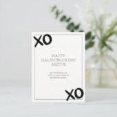 Zwart-wit XOXO Bestie Galentine's Day Feestdagenkaart (Staand voorkant)