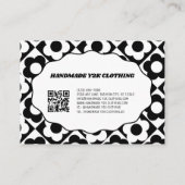 Zwart Wit Y2K Bloem Handgemaakte Kleding Visitekaartje (Achterkant)