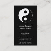 Zwart-wit Yin en Yang-symbool Visitekaartje (Voorkant)