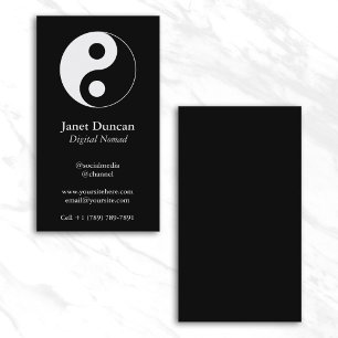 Zwart-wit Yin en Yang-symbool Visitekaartje