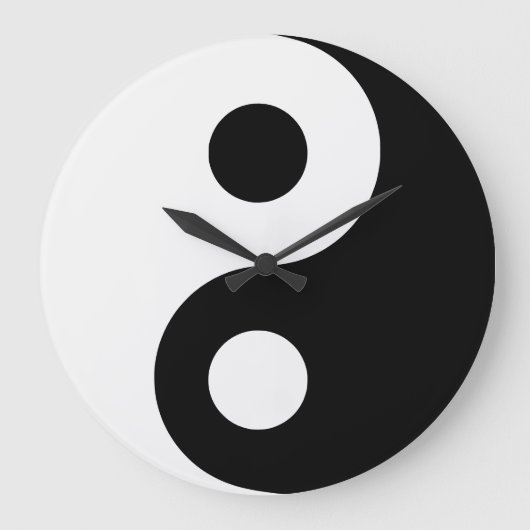 Zwart-Wit Yin Yang Grote Klok (Voorkant)
