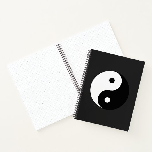Zwart-wit Yin-Yang in grijze achtergrond Notitieboek (Binnen)