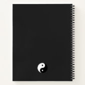 Zwart-wit Yin-Yang in grijze achtergrond Notitieboek (Achterkant)