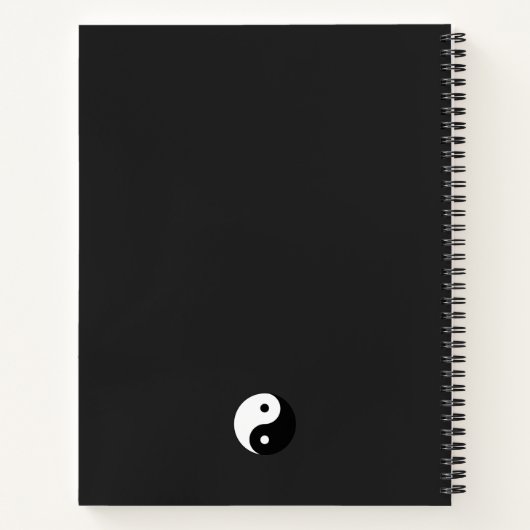 Zwart-wit Yin-Yang in grijze achtergrond Notitieboek (Achterkant)