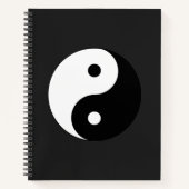 Zwart-wit Yin-Yang in grijze achtergrond Notitieboek (Voorkant)