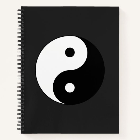 Zwart-wit Yin-Yang in grijze achtergrond Notitieboek (Voorkant)