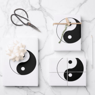 Zwart-wit Yin-Yang Inpakpapier Vel