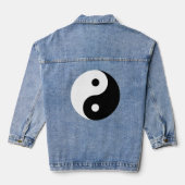 Zwart-wit Yin Yang logo denim jas Denim Jacket (Achterkant)
