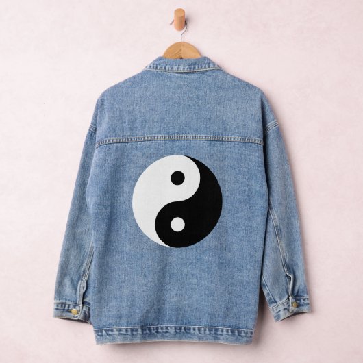 Zwart-wit Yin Yang logo denim jas Denim Jacket (Hangar)