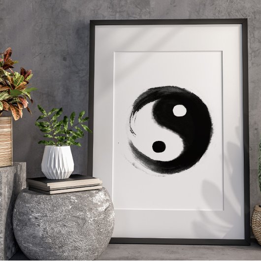 Zwart-wit Yin Yang Poster