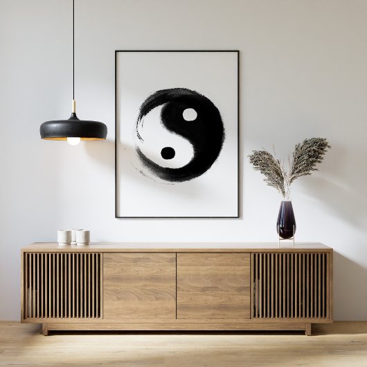 Zwart-wit Yin Yang Poster