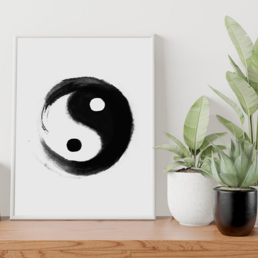 Zwart-wit Yin Yang Poster