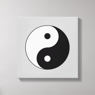 Zwart-wit Yin-Yang Stretched Canvas afdrukken