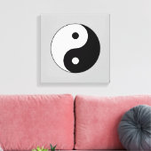 Zwart-wit Yin-Yang Stretched Canvas afdrukken (Insitu (Woonkamer))