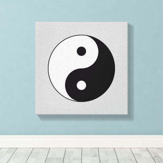 Zwart-wit Yin-Yang Stretched Canvas afdrukken (Insitu (Houten vloer))
