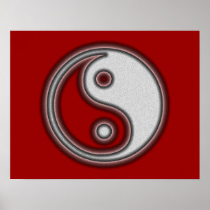 Zwart-wit Yin Yang Symbol Poster