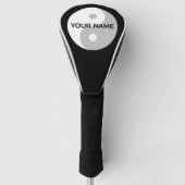 Zwart-wit Yin Yang symbool gepersonaliseerd Golfheadcover (Voorkant)