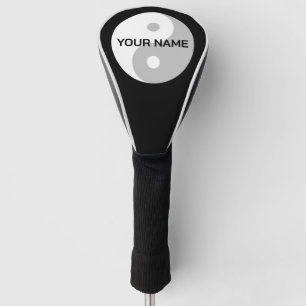 Zwart-wit Yin Yang symbool gepersonaliseerd Golfheadcover