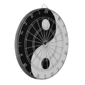 Zwart-wit Yin Yang Taoist-symbool Dartbord (Voorkant Links)