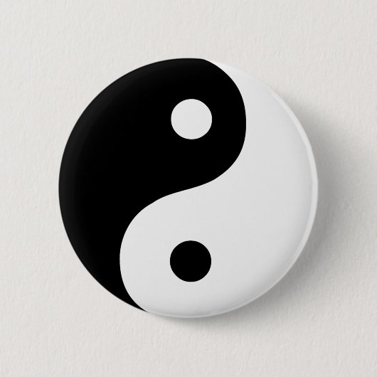 Zwart-wit Yin Yang Taoist-symbool Ronde Button 5,7 Cm (Voorkant)