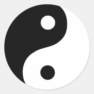 Zwart-wit Yin Yang Taoist-symbool Ronde Sticker