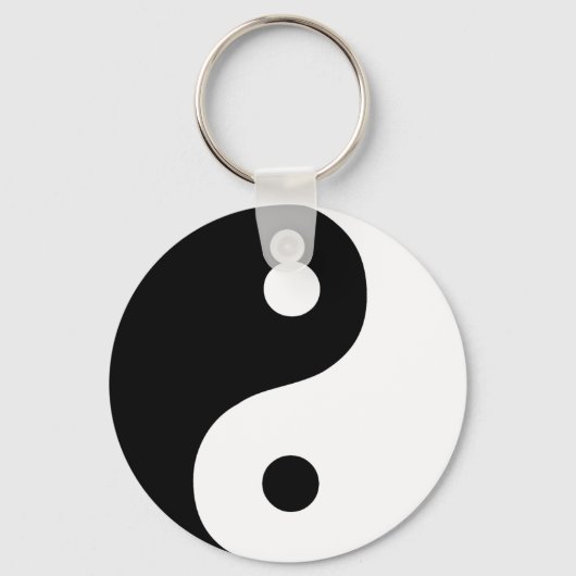 Zwart-Wit Yin Yang Taoïstisch Symbool Sleutelhanger (Voorkant)