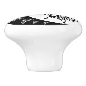 Zwart-Wit Yin Yang Vlinders Keramische Knop (Zijkant)