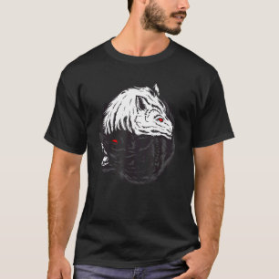 Zwart-wit Yin Yang Wolf voor dierenwolven T-shirt