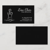 Zwart-wit Yoga Instructor Visitekaartje (Voorkant / Achterkant)