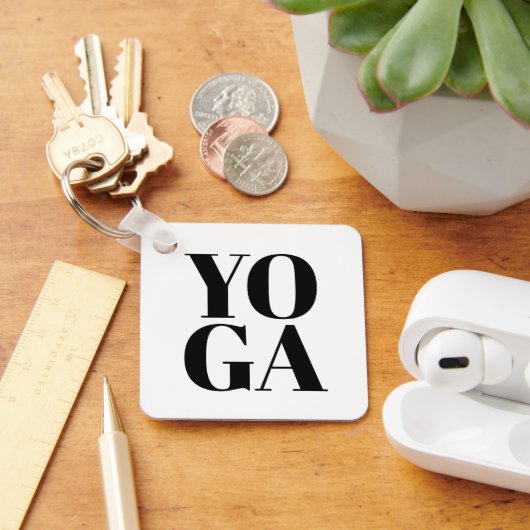 Zwart-wit YOGA-pose foto sleutelhanger cadeau (Bureau)
