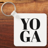 Zwart-wit YOGA-pose foto sleutelhanger cadeau (Voorkant)