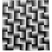 Zwart-wit zaagtandgradiëntpatroon douchegordijn (Voorkant)