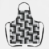Zwart-wit zaagtandgradiëntpatroon schort (Voorkant)