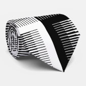 Zwart-wit zaagtandgradiëntpatroon stropdas (Opgerold)