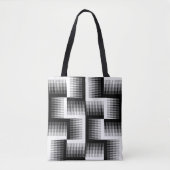 Zwart-wit zaagtandgradiëntpatroon tote bag (Voorkant)
