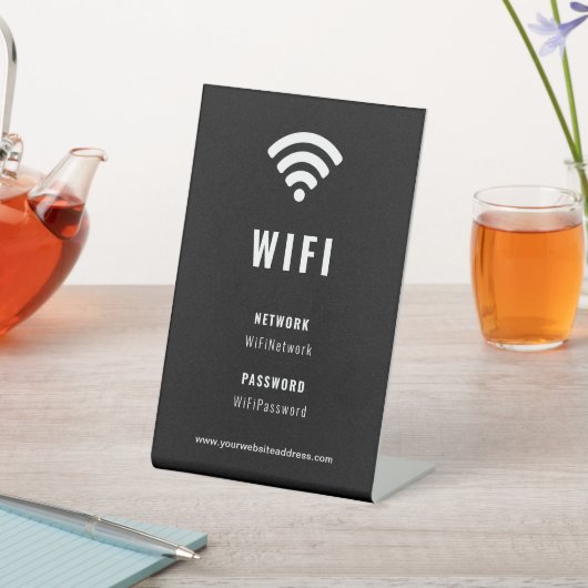 Zwart-Wit Zakelijk Bedrijfs Wifi Reclamebord Met Voetstuk (Insitu)
