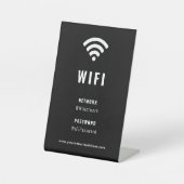 Zwart-Wit Zakelijk Bedrijfs Wifi Reclamebord Met Voetstuk (Voorkant)