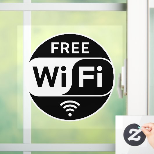 Zwart Wit Zakelijk Gratis Wifi Raamsticker (Huis)