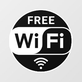 Zwart Wit Zakelijk Gratis Wifi Raamsticker