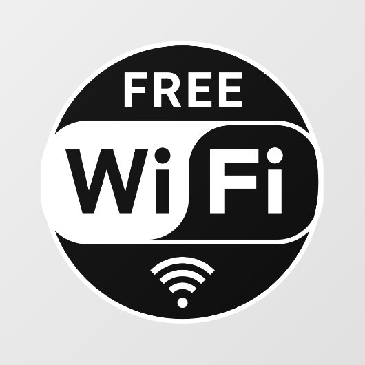 Zwart Wit Zakelijk Gratis Wifi Raamsticker (Vel)