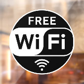Zwart Wit Zakelijk Gratis Wifi Raamsticker (Vel 2)