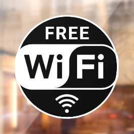 Zwart Wit Zakelijk Gratis Wifi Raamsticker