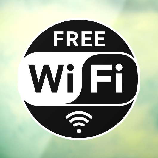Zwart Wit Zakelijk Gratis Wifi Raamsticker (Vel 3)