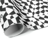 Zwart Wit Zakelijk logo Bedrijf Kerstmis Custom Cadeaupapier (Rol Hoek)