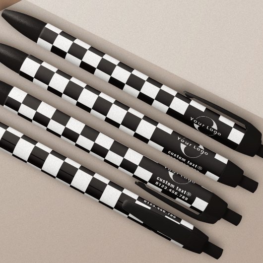 Zwart & wit Zakelijk logo Bedrijfsmerk Checkers Zwarte Inkt Pen
