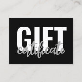 Zwart-Wit Zakelijk Logo Cadeaubon Visitekaartje (Voorkant)